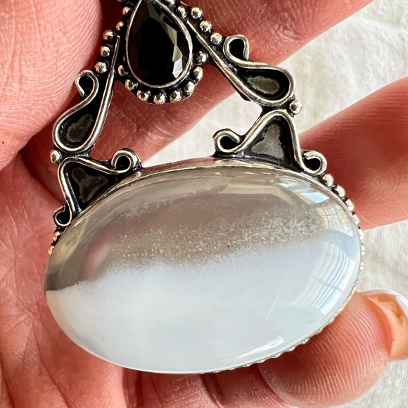 925 HIGHVIBE Owyhee Opal Topaz Onyx Necklace Pendant - Picture 8 of 9